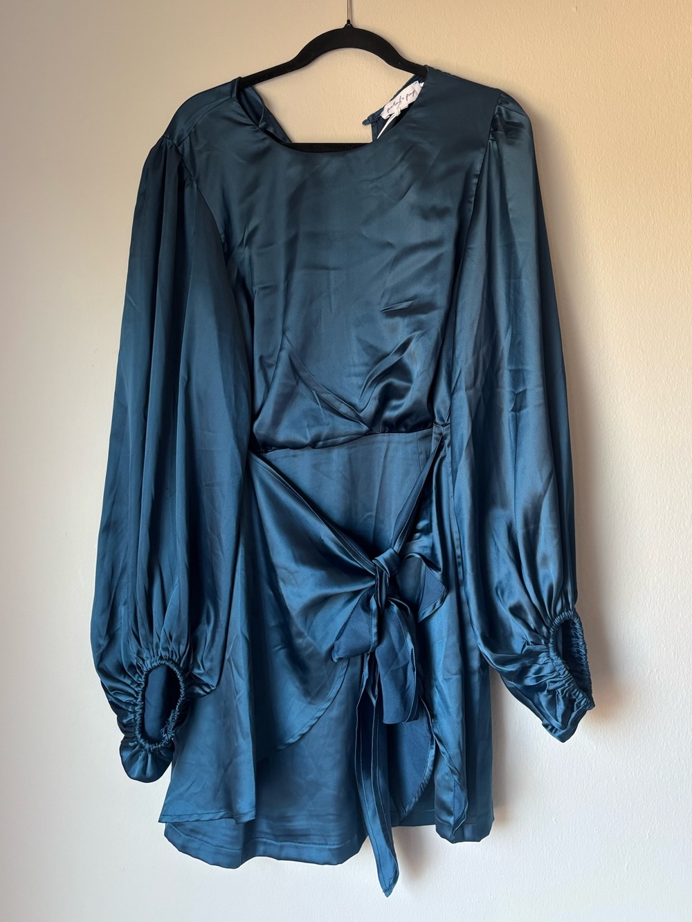 Petal & Pup Deep Teal Satin Dress